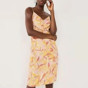 Nine West Ruched Floral Midi Dress